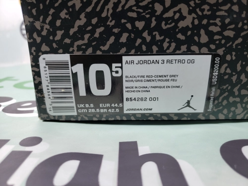 PK God Batch Air Jordan 3 Retro Black Cement (2018) 854262-001 review 