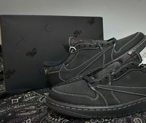 PK God Batch Air Jordan 1 Retro Low OG SP Travis Scott Black Phantom DM7866-001 review 