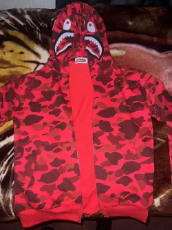 BAPE Color Camo Shark Zip Hoodie Red 4580793322511 review anonymous 
