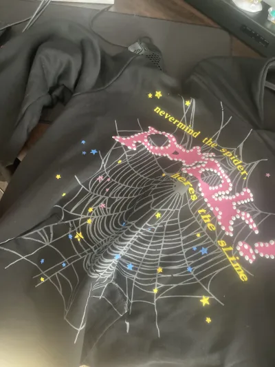 Sp5der P*NK Hoodie Black YZ EG912 review Starzy505 00