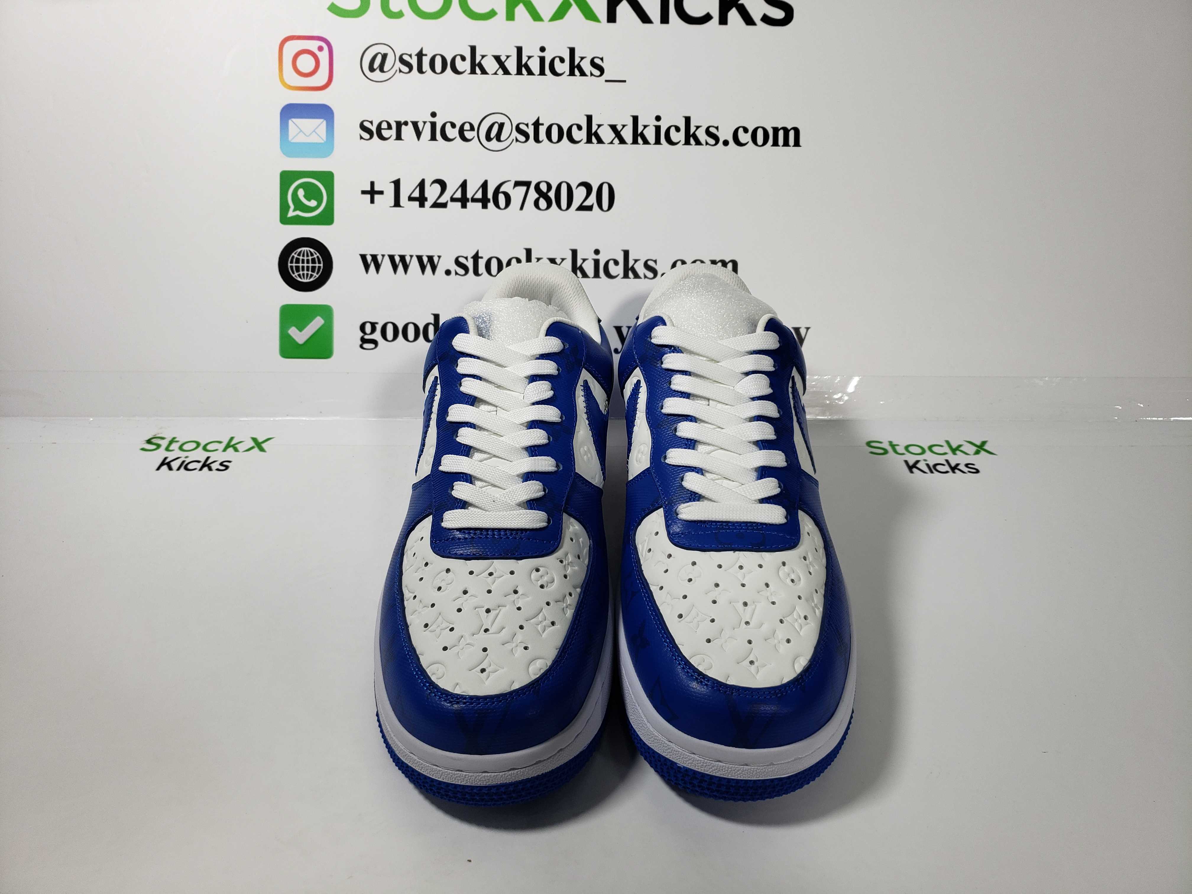 Louis Vuitton x Nike Air Force 1 White Blue 7108-5 review stockxkicks 02