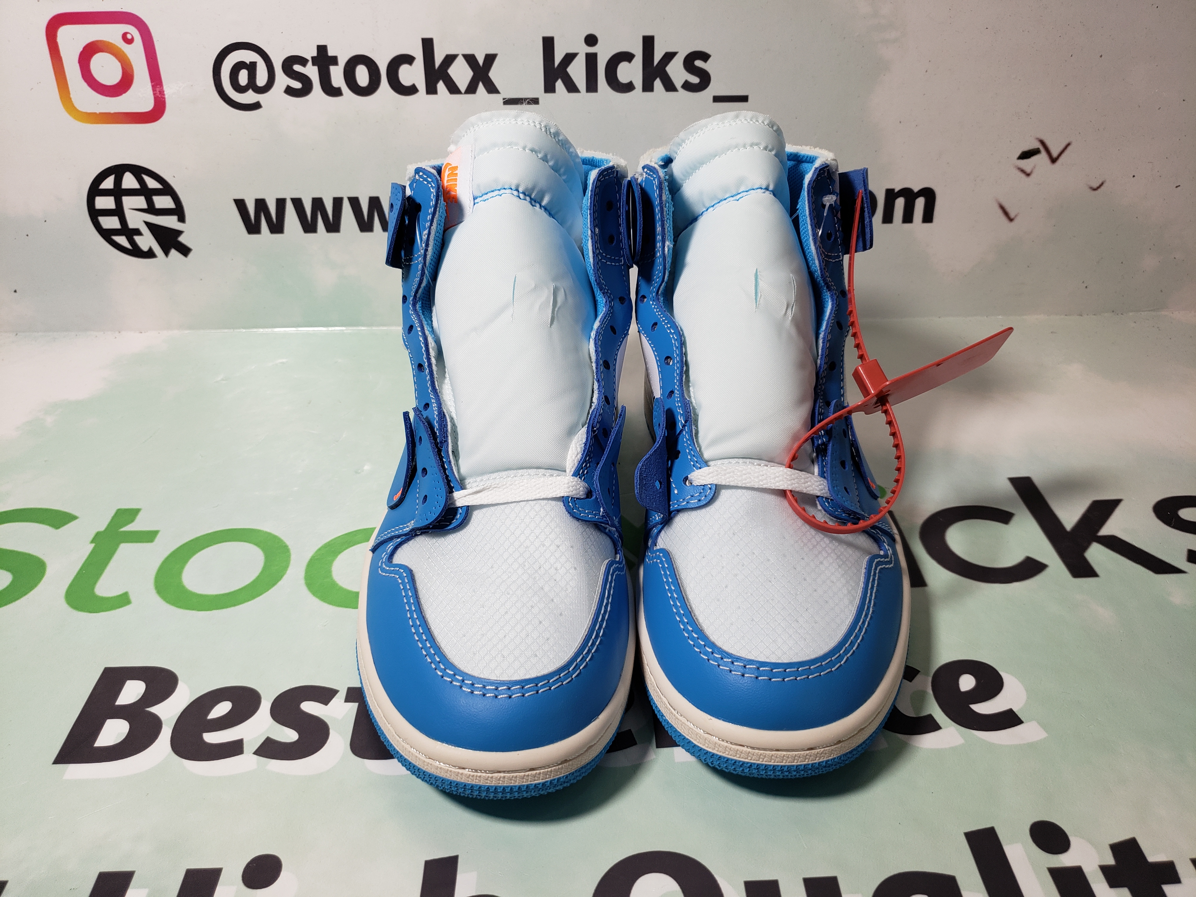 PK God Batch Nike Air Jordan 1 Retro High Off-White University Blue AQ0818-148 review stockxkicks 01