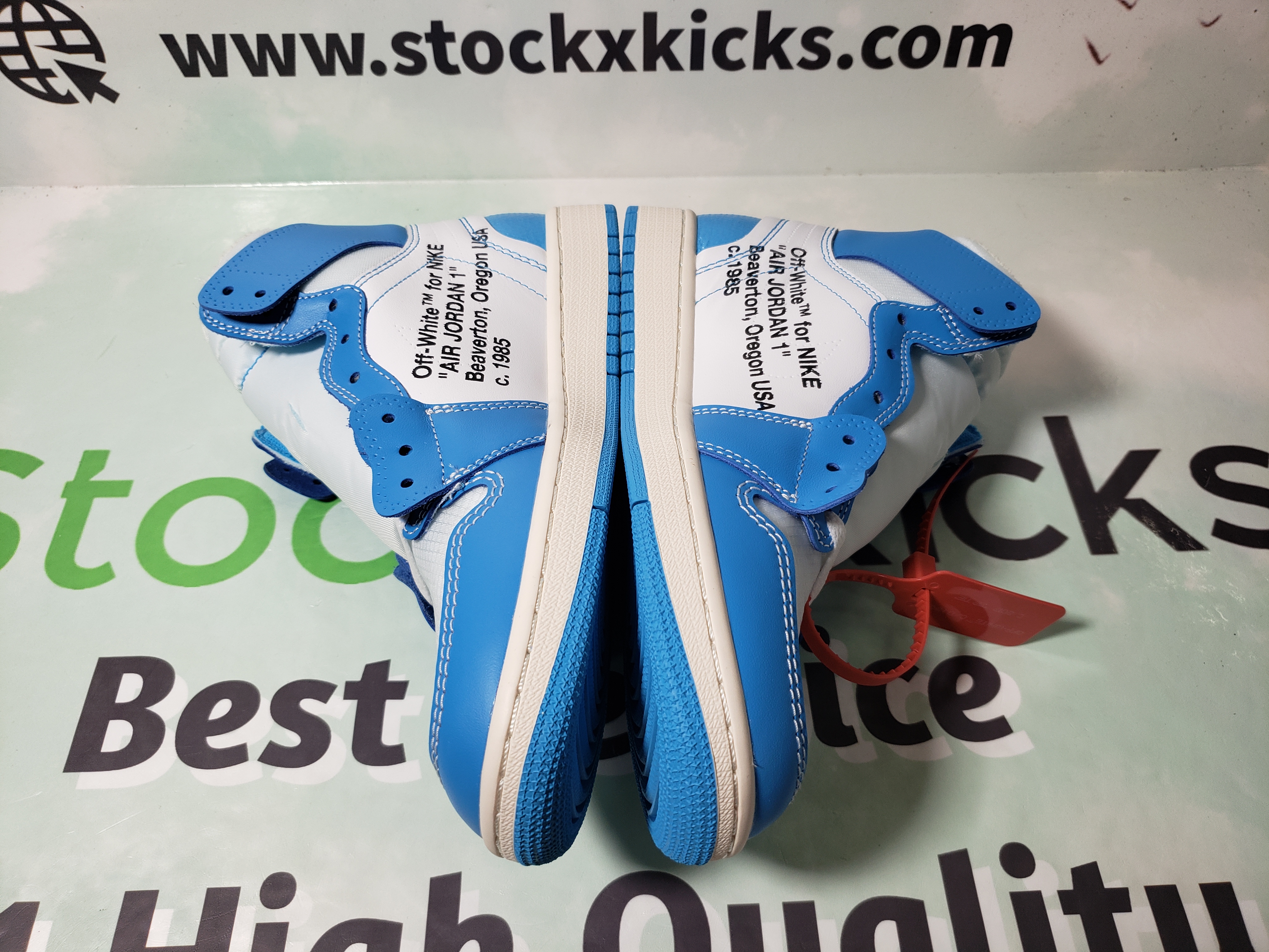 PK God Batch Nike Air Jordan 1 Retro High Off-White University Blue AQ0818-148 review stockxkicks 02