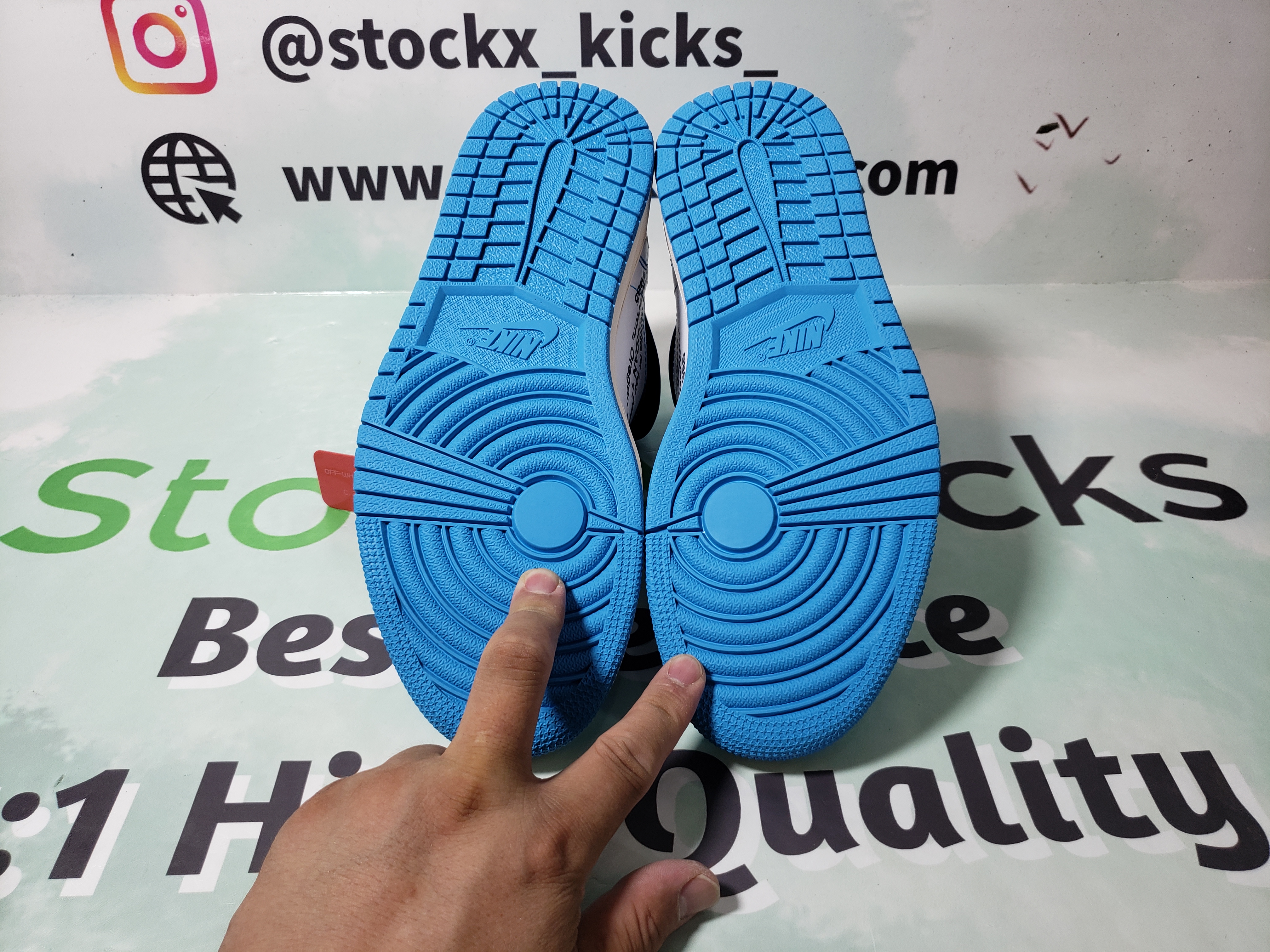 PK God Batch Nike Air Jordan 1 Retro High Off-White University Blue AQ0818-148 review stockxkicks 04