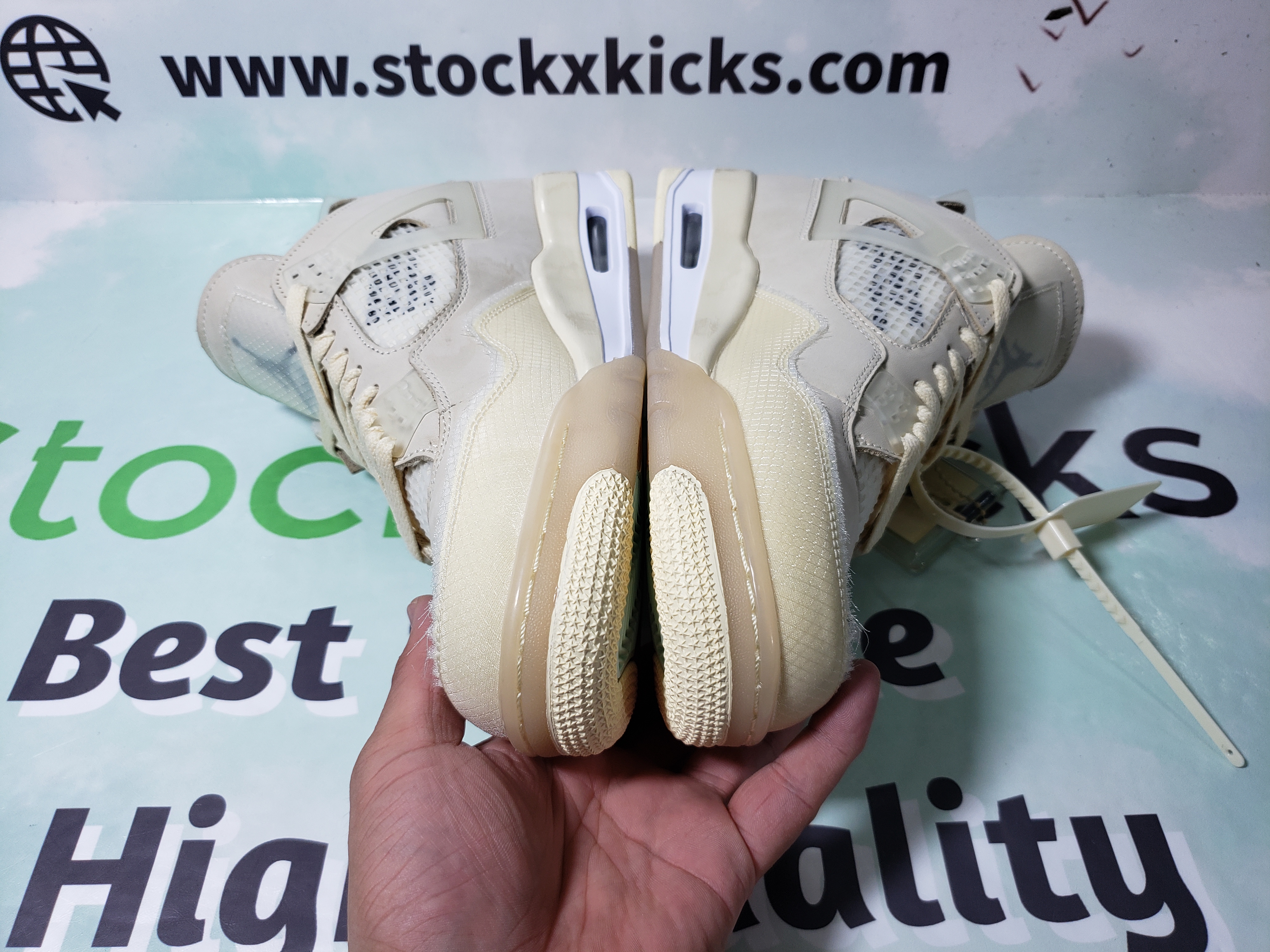 PK God Batch Air Jordan 4 Retro Off-White Sail (W) CV9388-100（This item is women's size, please refer to EUR size when purchasing） review stockxkicks 02