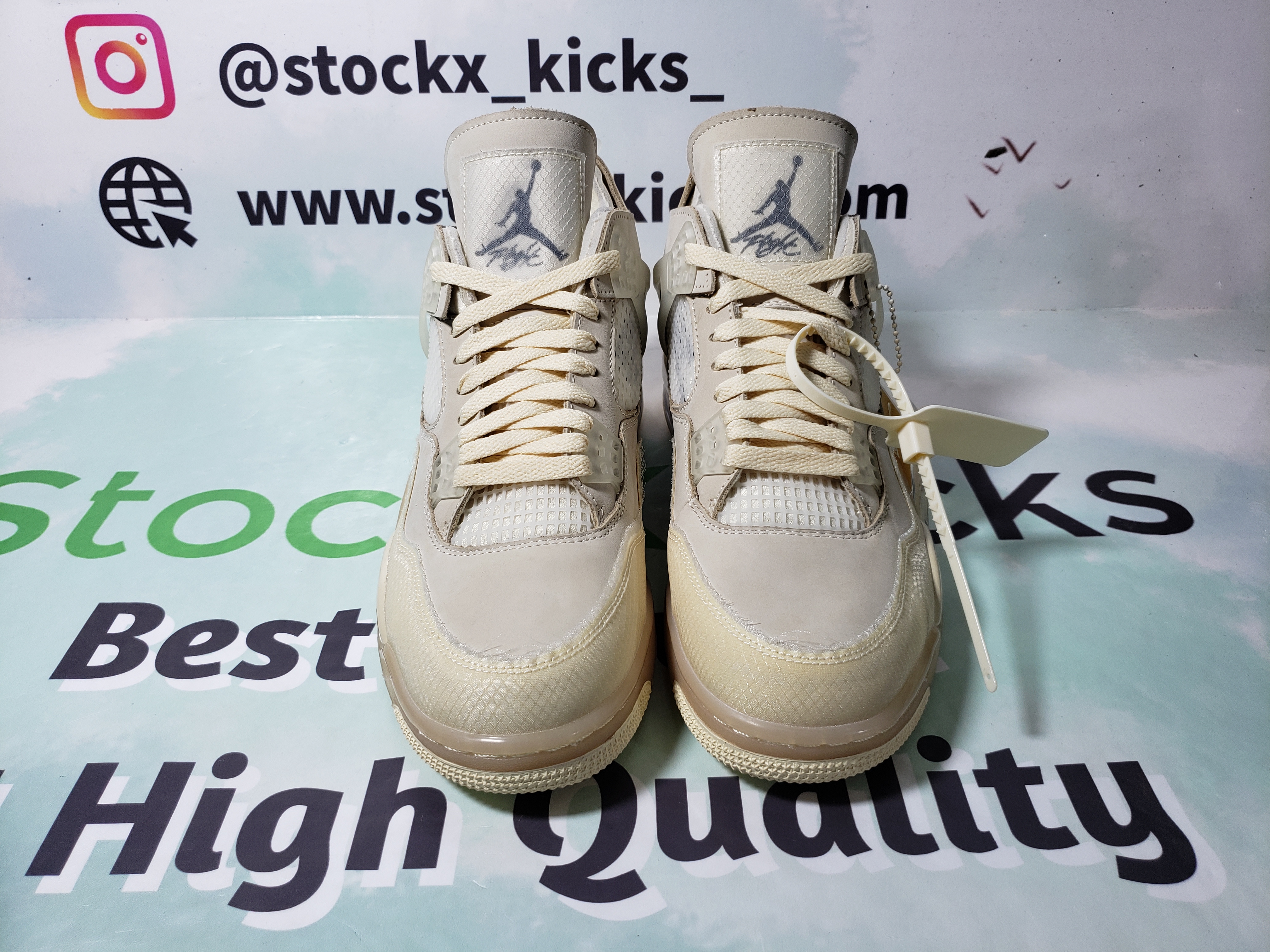PK God Batch Air Jordan 4 Retro Off-White Sail (W) CV9388-100（This item is women's size, please refer to EUR size when purchasing） review stockxkicks 01