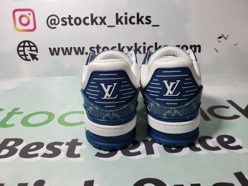 Louis Vuitton LV Trainer Monogram Denim White Blue FD0291 review 