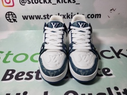 Louis Vuitton LV Trainer Monogram Denim White Blue FD0291 review stockxkicks QC 02