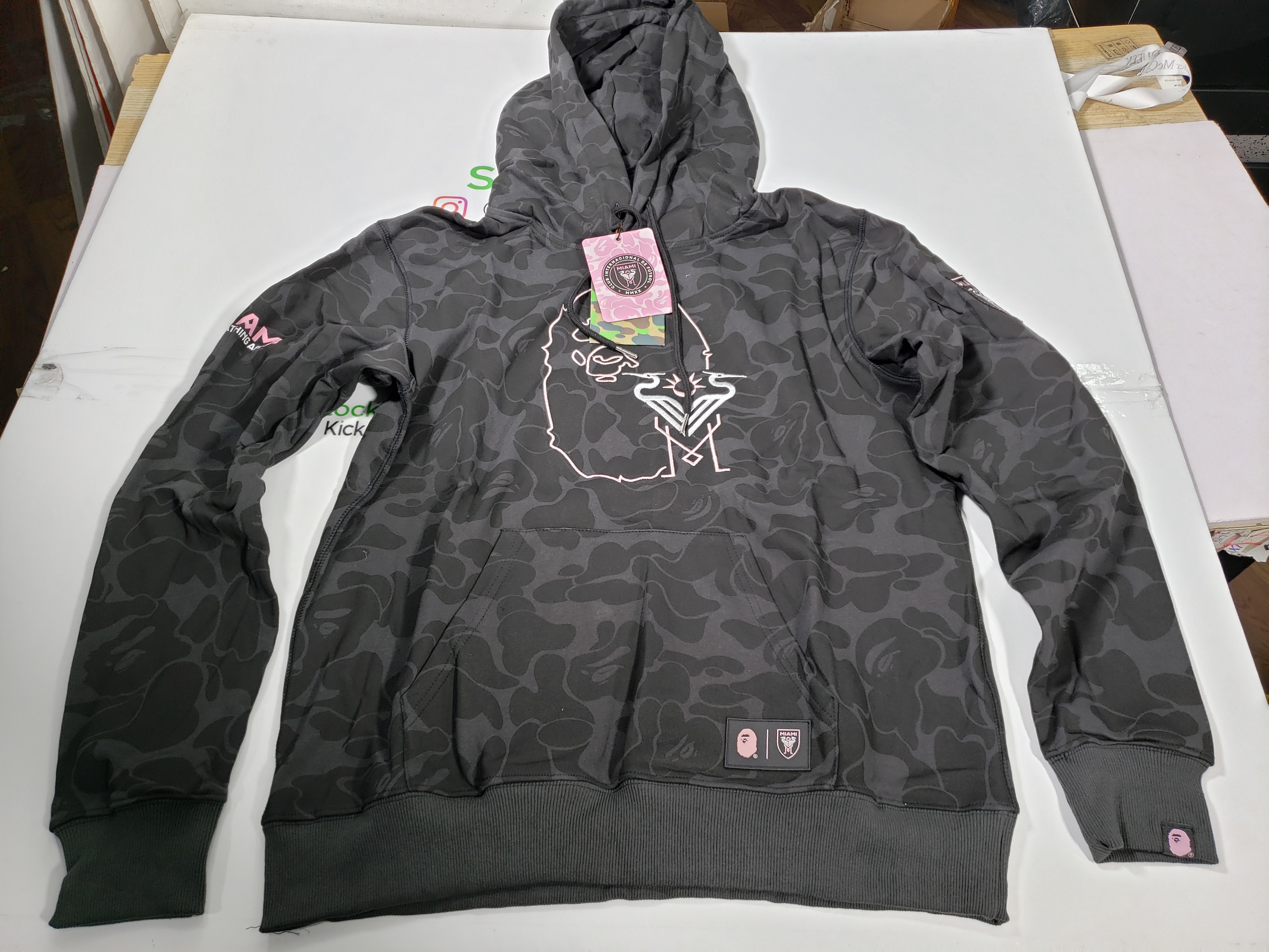 BAPE x Inter Miami CF Camo Pullover Hoodie Pink & Black & White review stockxkicks 00