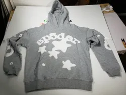 Sp5der Beluga Hoodie Heather Grey YZ EG915 review stockxkicks 03