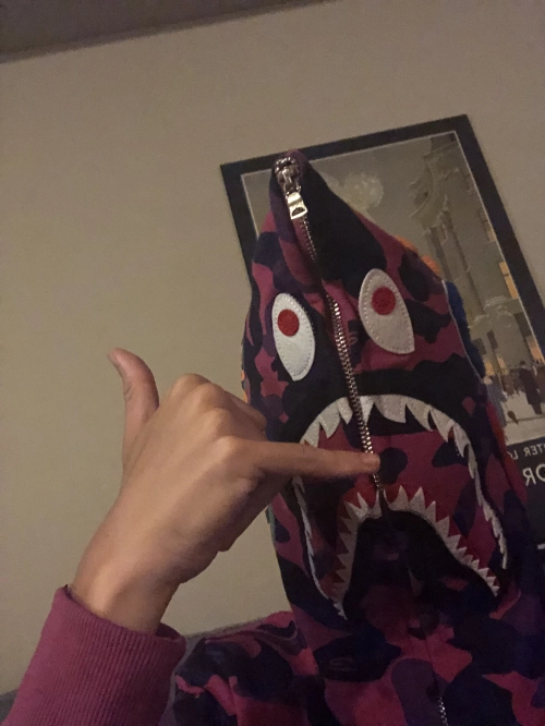 BAPE Color Camo Shark Zip Hoodie Purple 4580793338444 review 