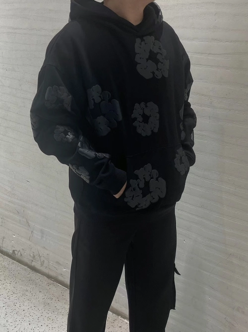 Denim Tears Cotton Wreath Hoodie Black Monochrome review 