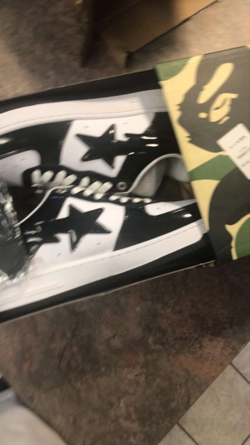 A Bathing Ape Bape Sta Low Black White 1H70-191-001 review 