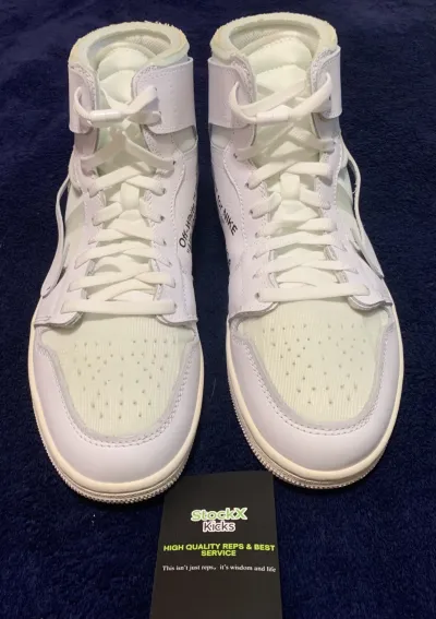 PK God Batch Nike Jordan 1 Retro High Off-White White AQ0818-100 review Jesus E. 00