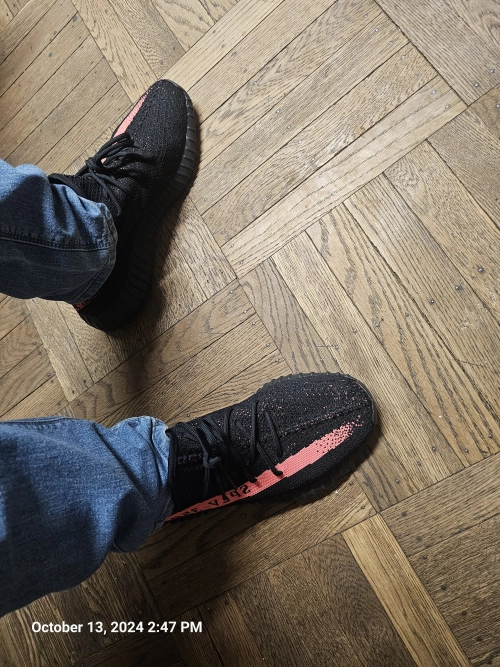 【High Quality $59 Free Shipping】adidas Yeezy Boost 350 V2 Core Black Red BY9612 review 