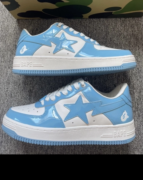 A Bathing Ape Bape Sta Low White Blue 1M70-191-001 review 