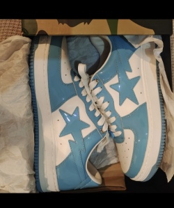 A Bathing Ape Bape Sta Low White Blue 1M70-191-001 review Erick Hernandez