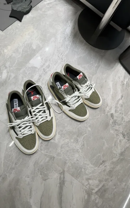 PK God Batch Air Jordan 1 Retro Low OG SP Travis Scott Medium Olive DM7866-200 review 
