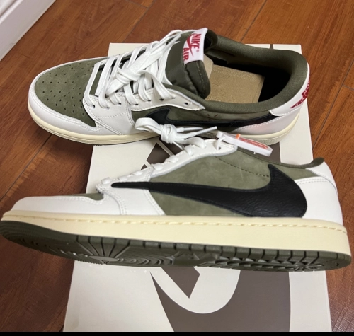 【Top PK God Batch】PK God Batch Air Jordan 1 Retro Low OG SP Travis Scott Medium Olive DM7866-200 review 