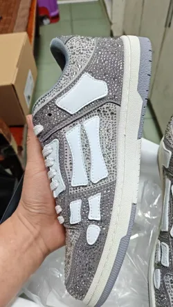Amiri Gray Crystal Skel Top Low Sneakers PB380241127 review stockxkicks 06