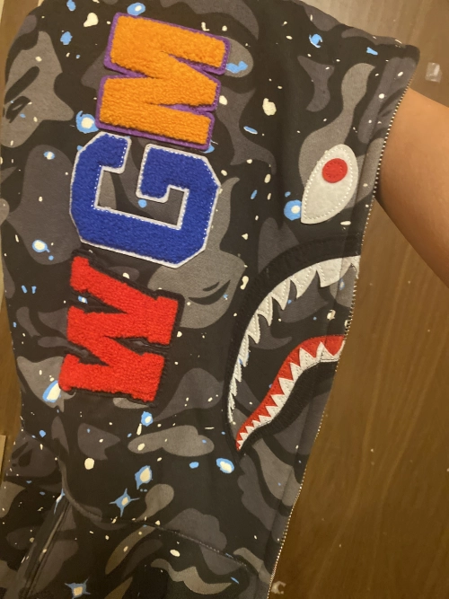 BAPE Space Camo Shark WGM Full-Zip Hoodie Black review 