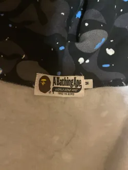 BAPE Space Camo Shark WGM Full-Zip Hoodie Black review lala  02