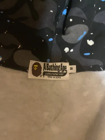 BAPE Space Camo Shark WGM Full-Zip Hoodie Black review lala  01