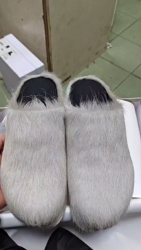 Marni Grey LONG-HAIR CALFSKIN FUSSBETT SABOT Slide SBMR000600P412200N30 review stockxkicks