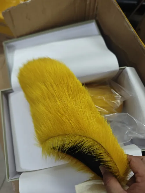 Marni Yellow LONG-HAIR CALFSKIN FUSSBETT SABOT Slide SBMR000600P412200C59 review 