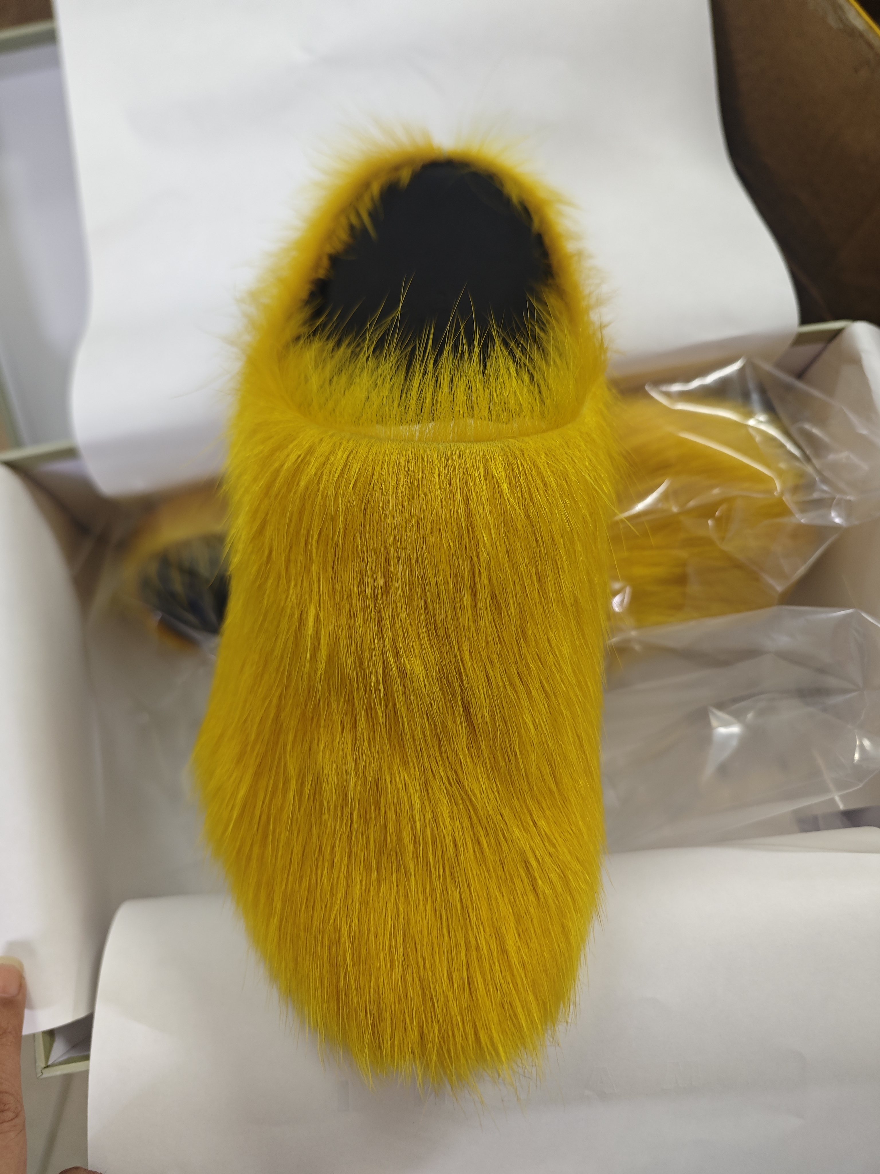 Marni Yellow LONG-HAIR CALFSKIN FUSSBETT SABOT Slide SBMR000600P412200C59 review nathaniel Anderson 02