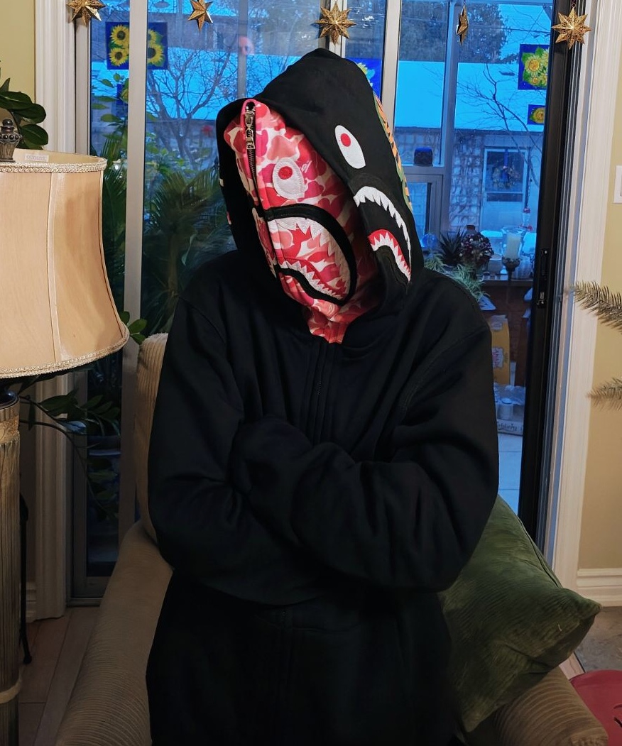 BAPE ABC Camo Shark Zip Hoodie Black Pink review Bape head 01
