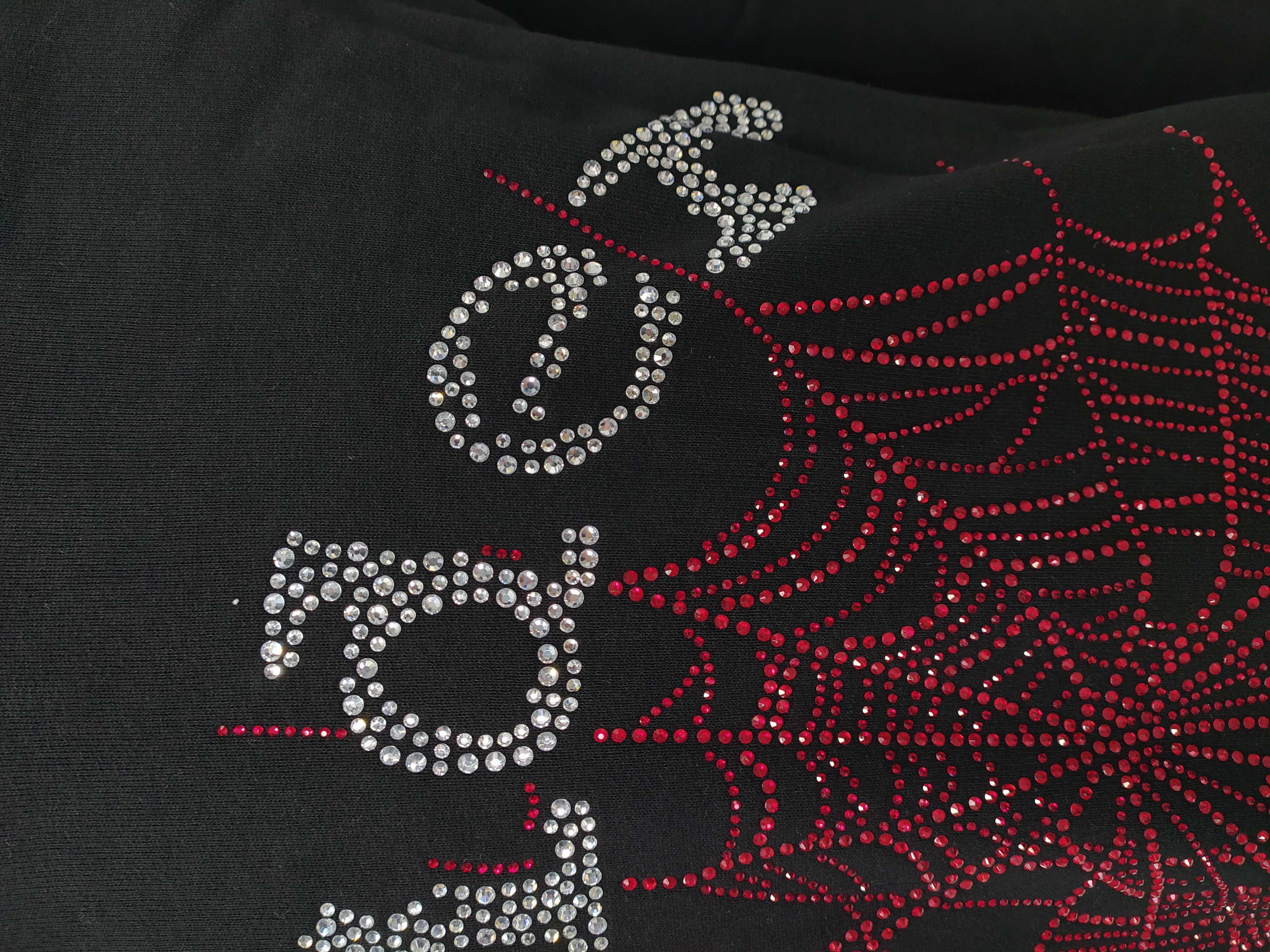 Sp5der OG Rhinestone Hoodie Black 2022 YZ EG938 review Long 03