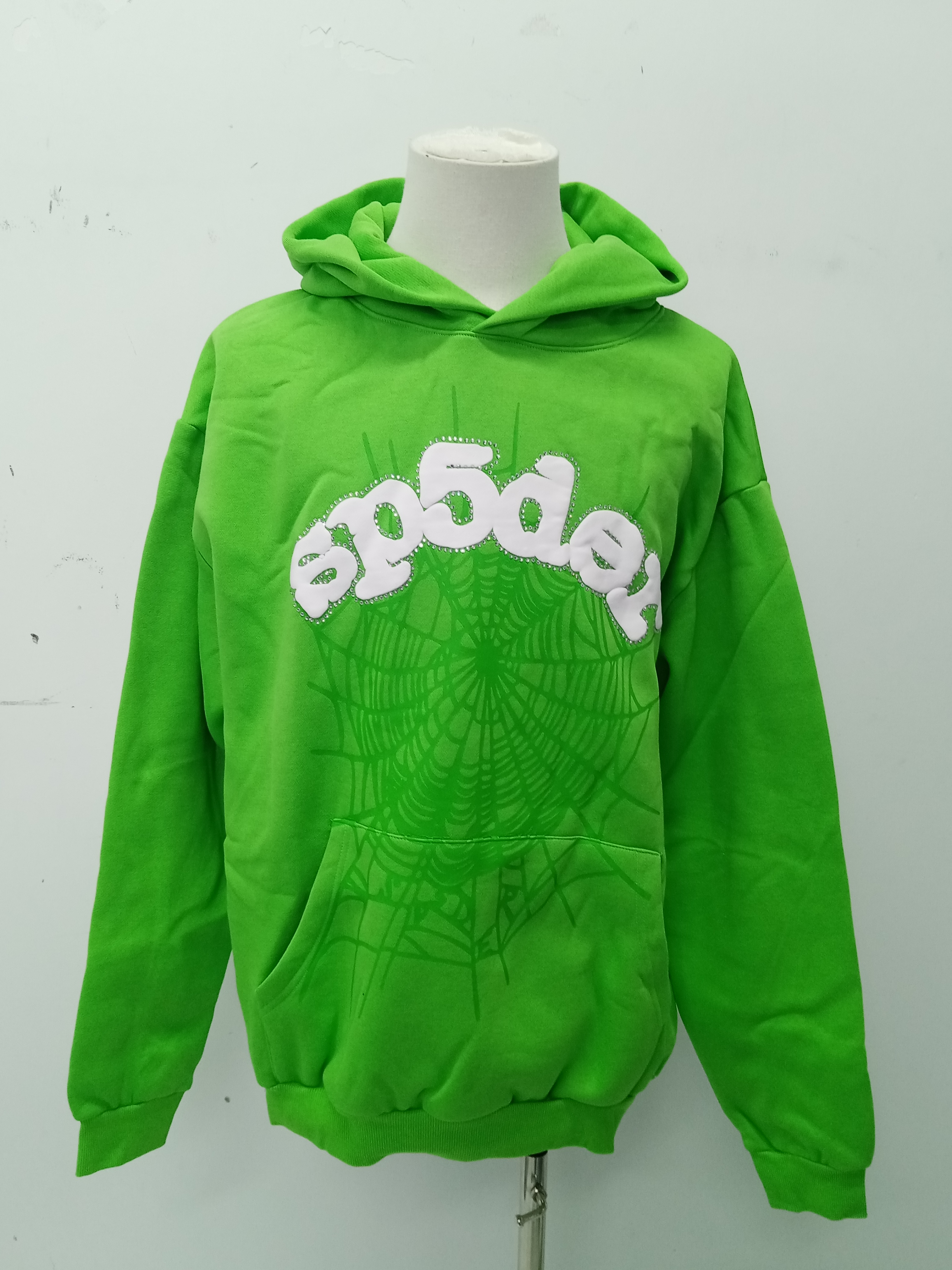 Sp5der Web Hoodie Slime Green YZ EG913 review Zus 01
