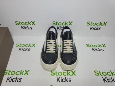 Rick Owens EDFU Vintage Sneaks Leather Black Milk White RP01C5888LPOLVS-911 review stockxkicks 02