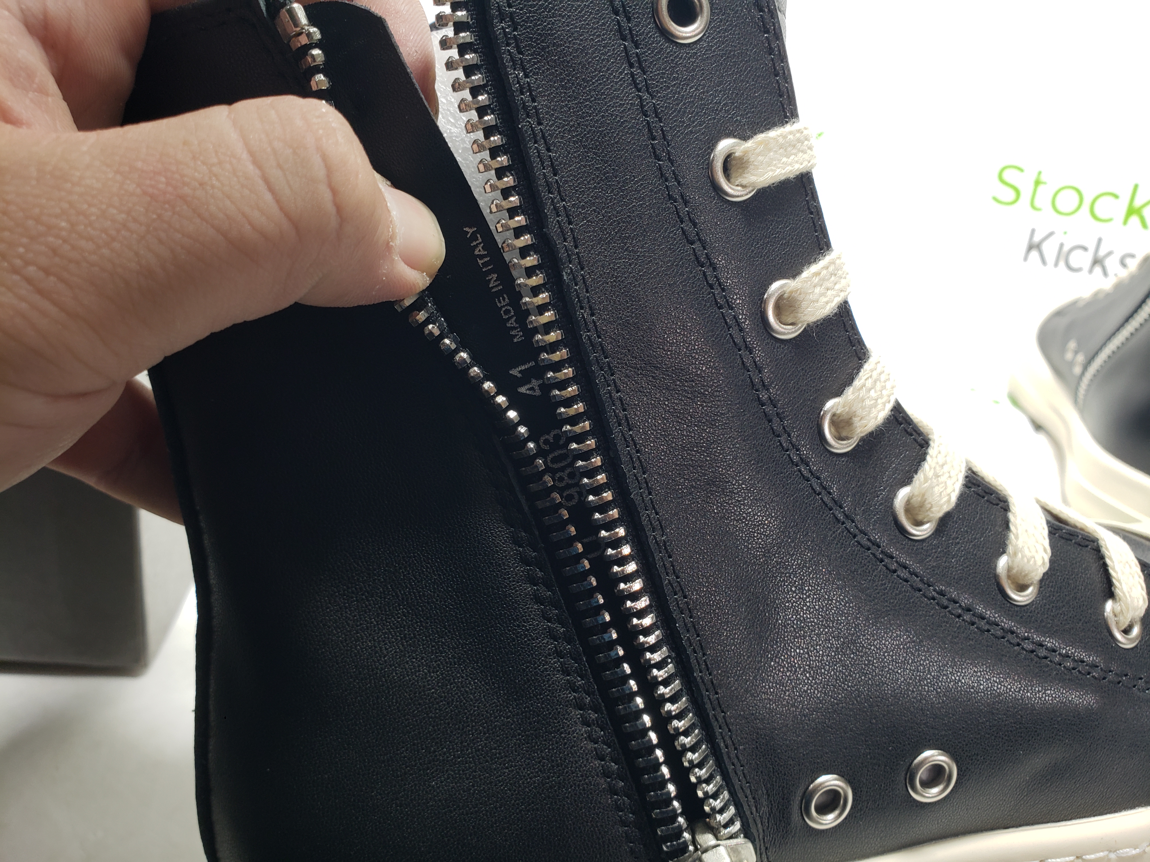 Rick Owens Phlegethon Leather High-Top Sneakers review Kyrie 03