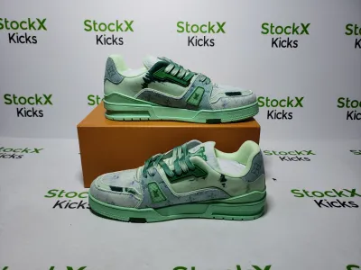 Louis Vuitton Trainer Sneaker Rendered Green Fabric 1ACVNR review Jeff 00