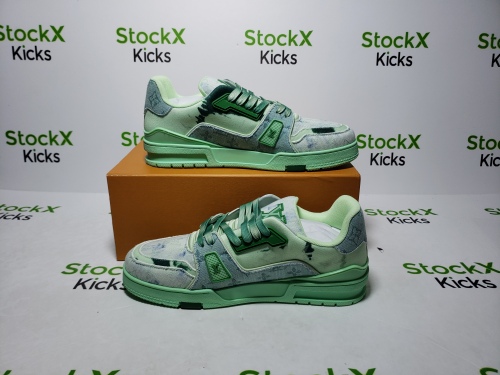Louis Vuitton Trainer Sneaker Rendered Green Fabric 1ACVNR review 