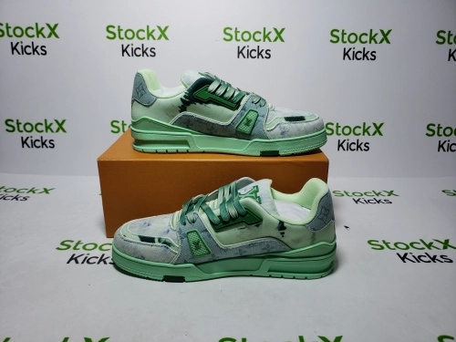 Louis Vuitton Trainer Sneaker Rendered Green Fabric 1ACVNR review 