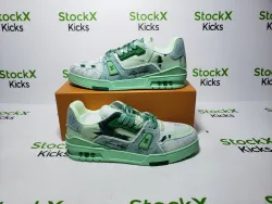 Louis Vuitton Trainer Sneaker Rendered Green Fabric 1ACVNR review Jeff 06