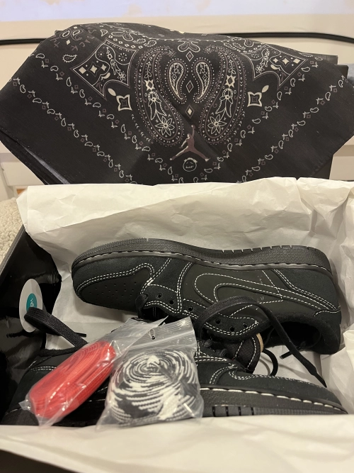 【$59 High Cost Effective】Air Jordan 1 Retro Low OG SP Travis Scott Black Phantom DM7866-001 review 