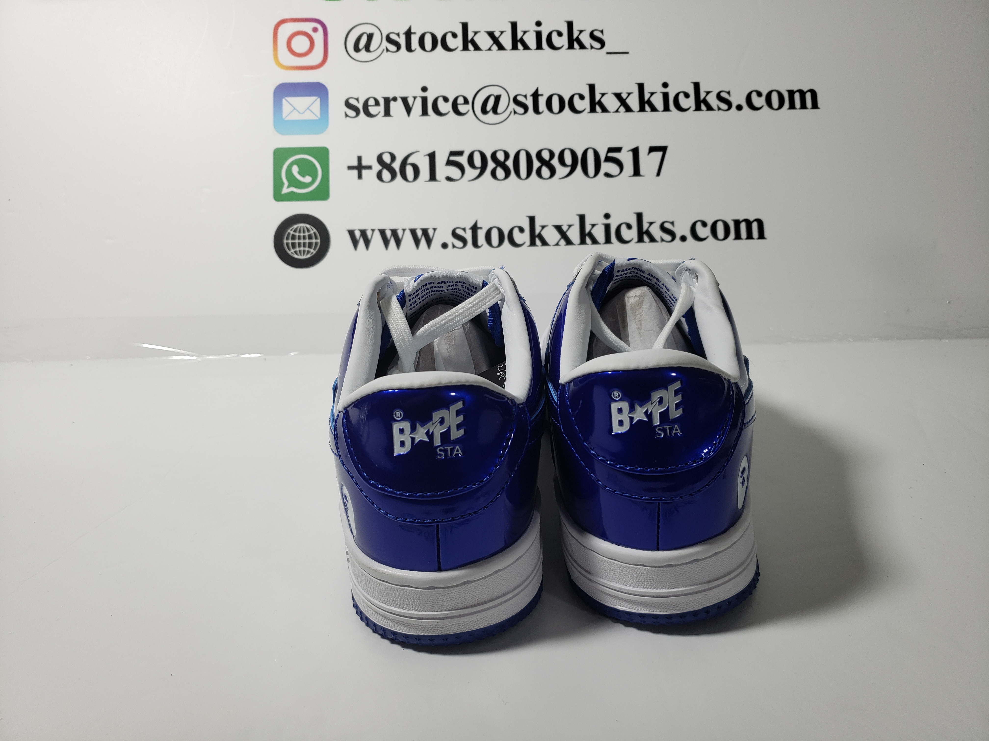 A Bathing Ape Bape Sta Low Blue and White Mirror Finish 1170-191-022 review STOCKXKICKS 01