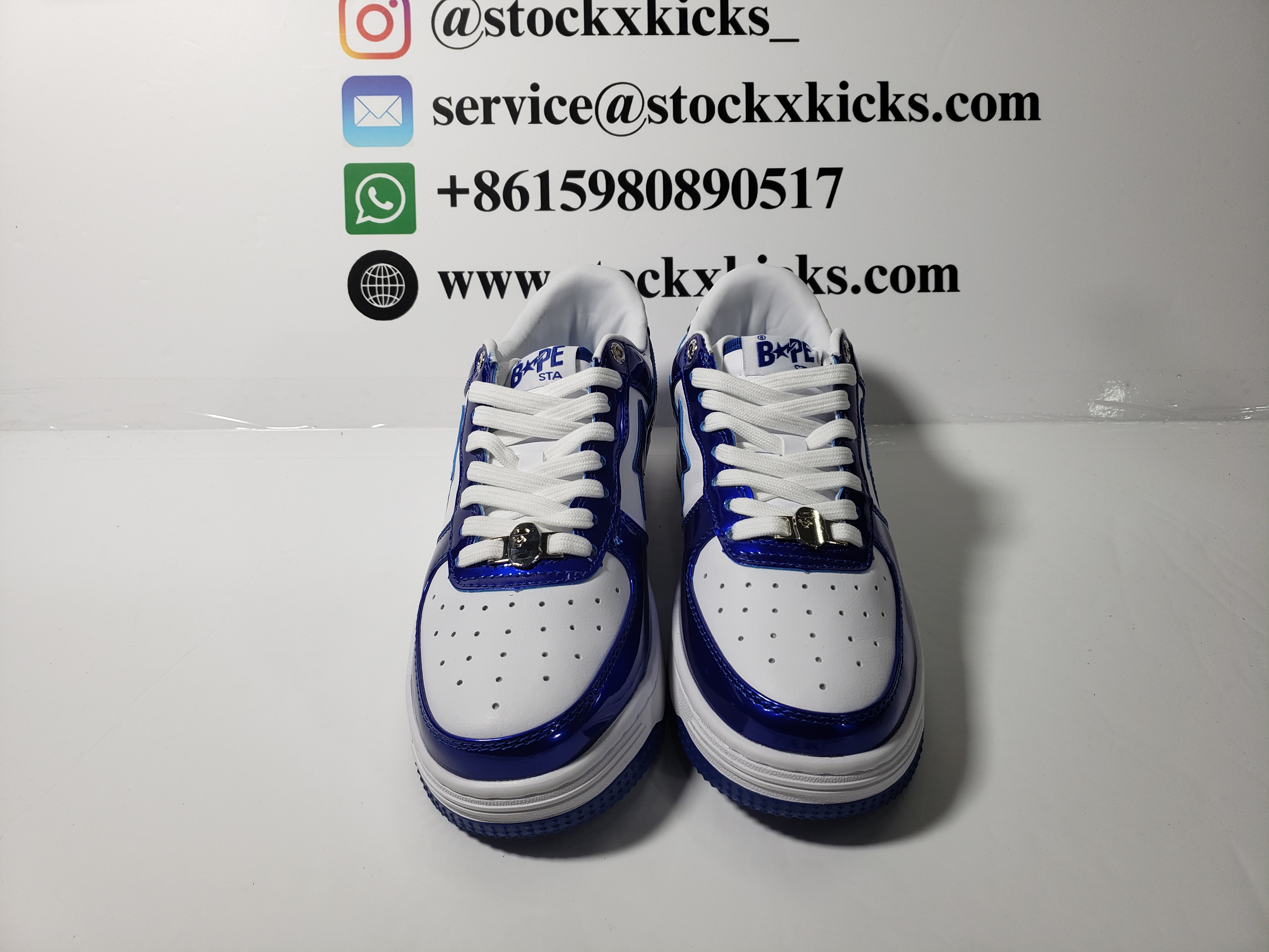 A Bathing Ape Bape Sta Low Blue and White Mirror Finish 1170-191-022 review STOCKXKICKS 02