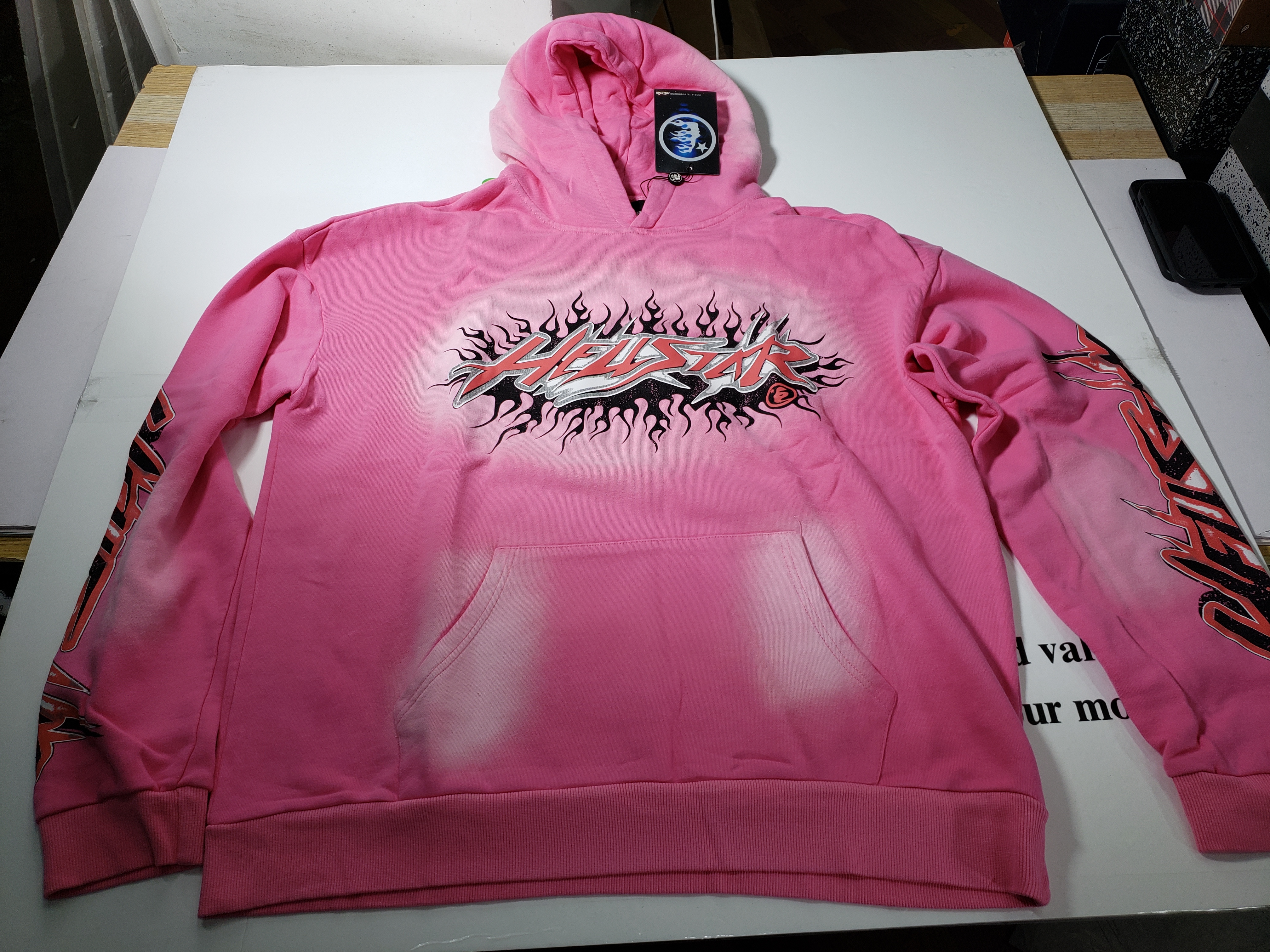 Hellstar Brainwashed Without Brain Hoodie Pink review STOCKXKICKS customer order QC photos, for referenc 00