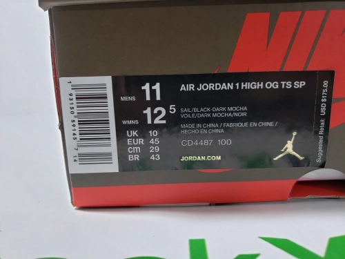 PK God Batch Travis Scott x Air Jordan 1 High OG TS SP CD4487-100 review 