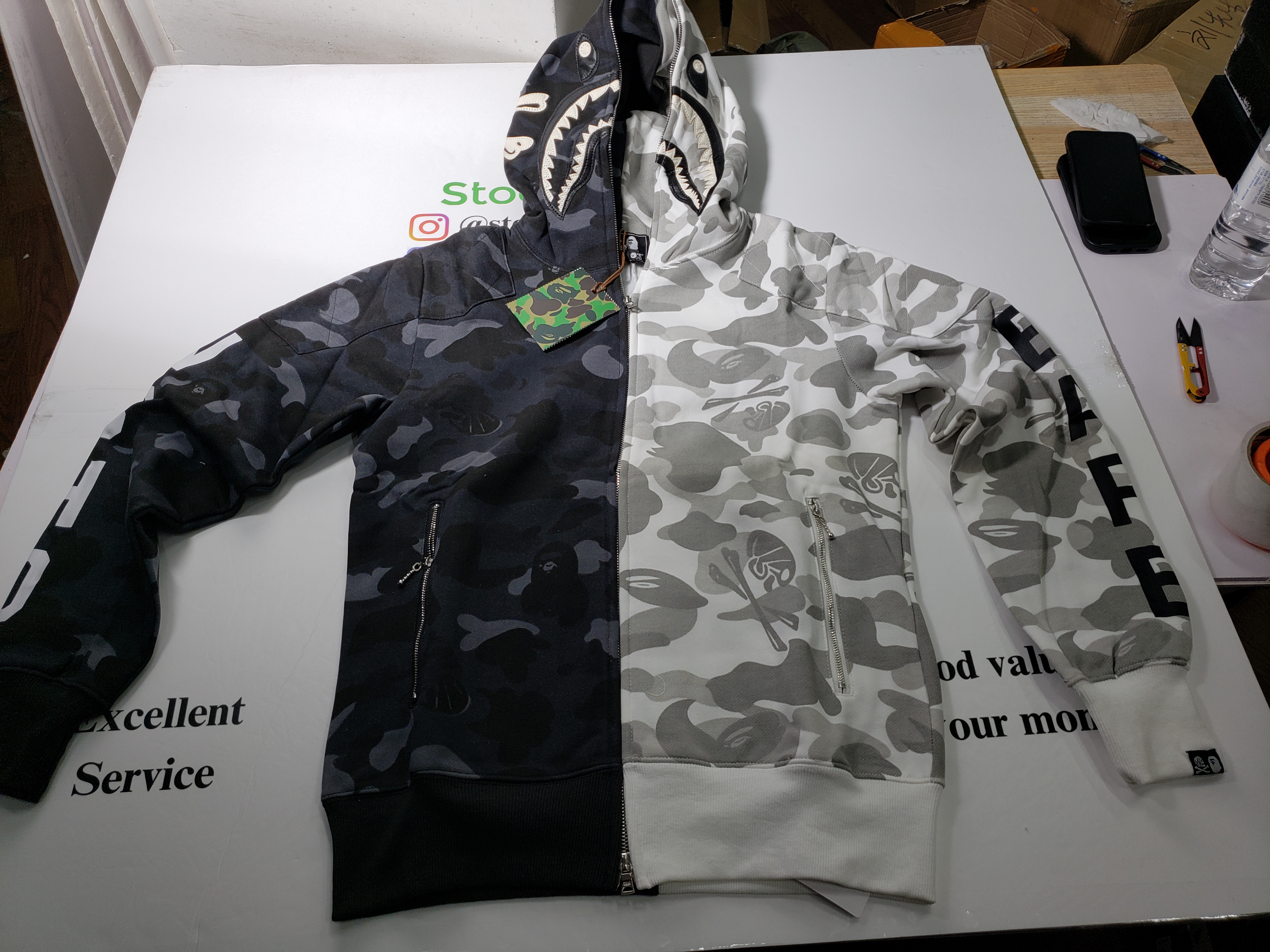 BAPE skull dark black and white color matching Hoodie review STOCKXKICKS 00