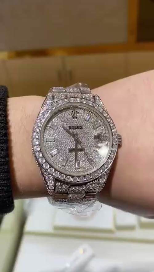 Rolex Diamond Embezzled Datejust 41 'Silver' review stockxkicks