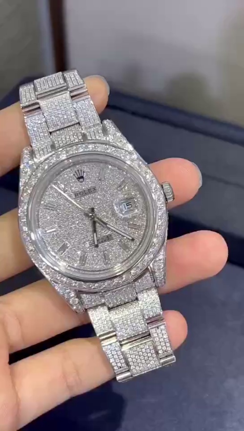 Rolex Diamond Embezzled Datejust 41 'Silver' review stockxkicks