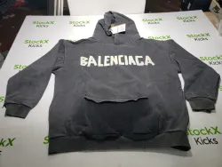 Balenciaga Tape Type Ripped Pocket Hoodie Oversized Black/Blue/Black Blue YZ 0400018953488 review Jack 01