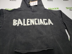 Balenciaga Tape Type Ripped Pocket Hoodie Oversized Black/Blue/Black Blue YZ 0400018953488 review Jack 03