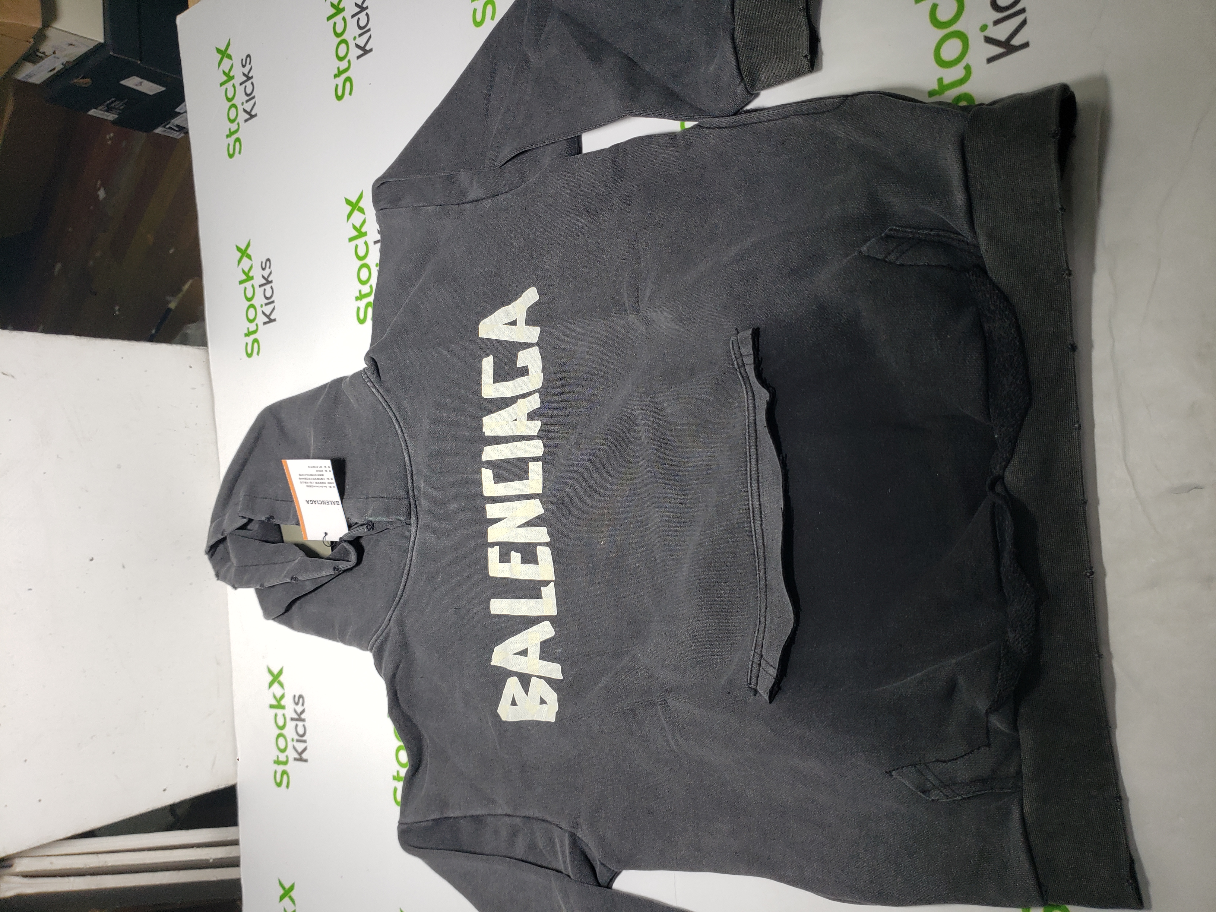 Balenciaga Tape Type Ripped Pocket Hoodie Oversized Black/Blue/Black Blue YZ 0400018953488 review Jack 03